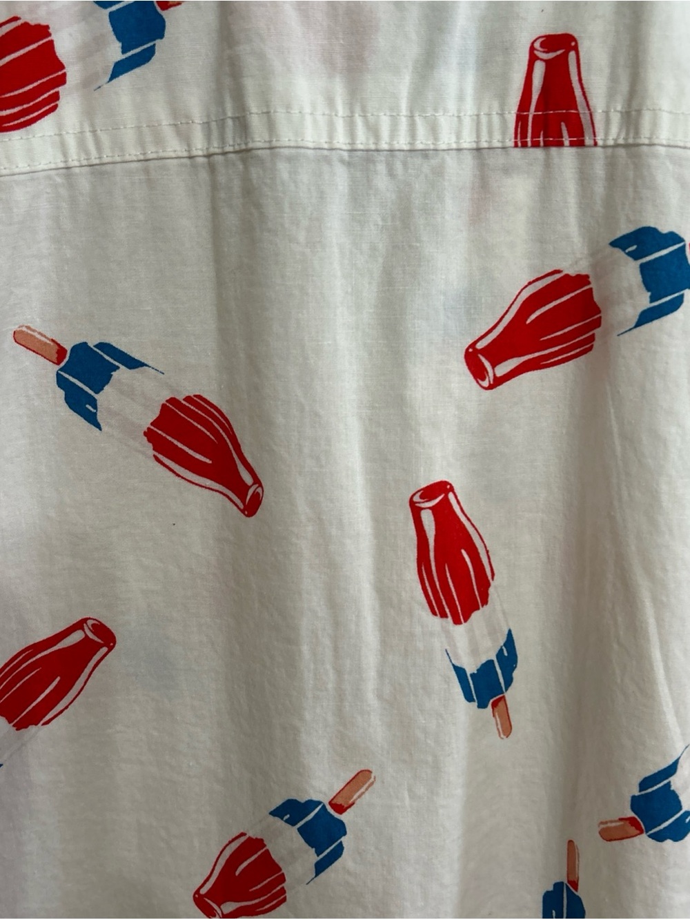 Five Points Youth Retro White Button-Down Shirt with Red & Blue Popsicle Med - Picture 9 of 10